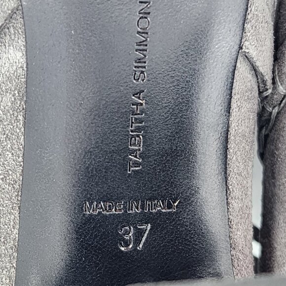 TABITHA SIMMONS Gray Suede Fringed Ankle Bootie - Picture 10 of 10